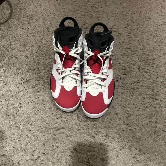 Jordan Red and White Men's Sneakers - Picture 3 of 4